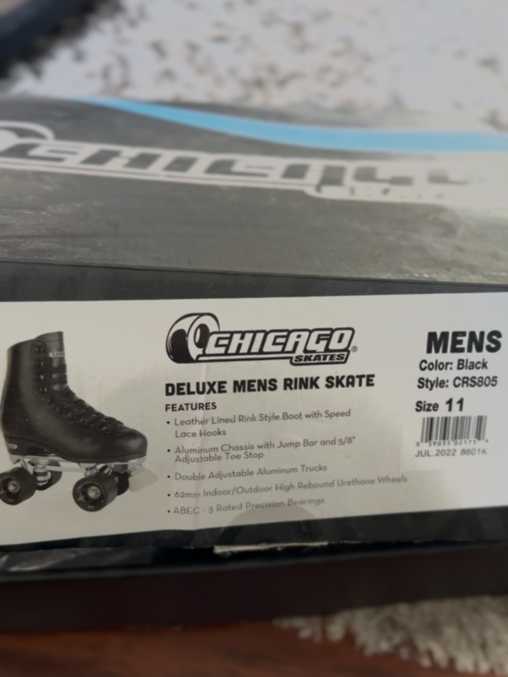 Chicago Skates Deluxe Men's Rink Roller Skates Black - Size 11 CRS805 NIB